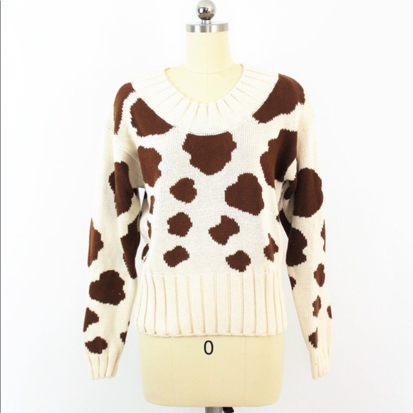 SOLD-Vintage “Moo” Knit Sweater - Picture 4 of 6
